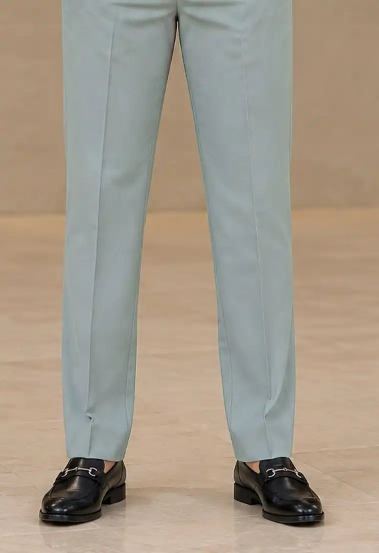 Sage Blue Formal Straight Fit Pant