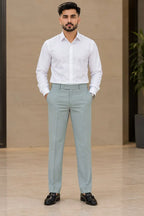 Sage Blue Formal Straight Fit Pant