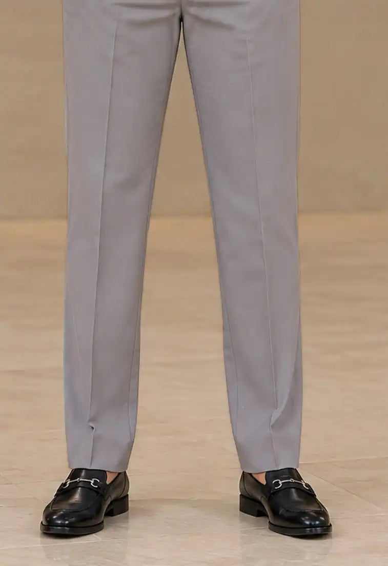 Mauve Grey Formal Straight Fit Pant