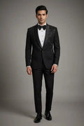 Top Body Embroided Black Tuxedo