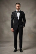 Right Shoulder Embroided Black Tuxedo