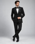 Right Shoulder & Bottom Embroided Black Tuxedo