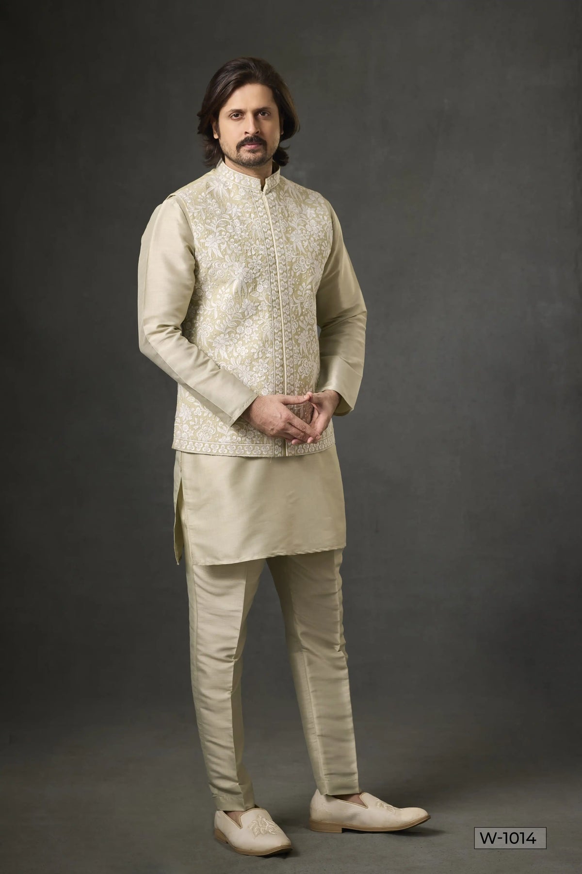 Kurta Pajama & Vest - W-1014