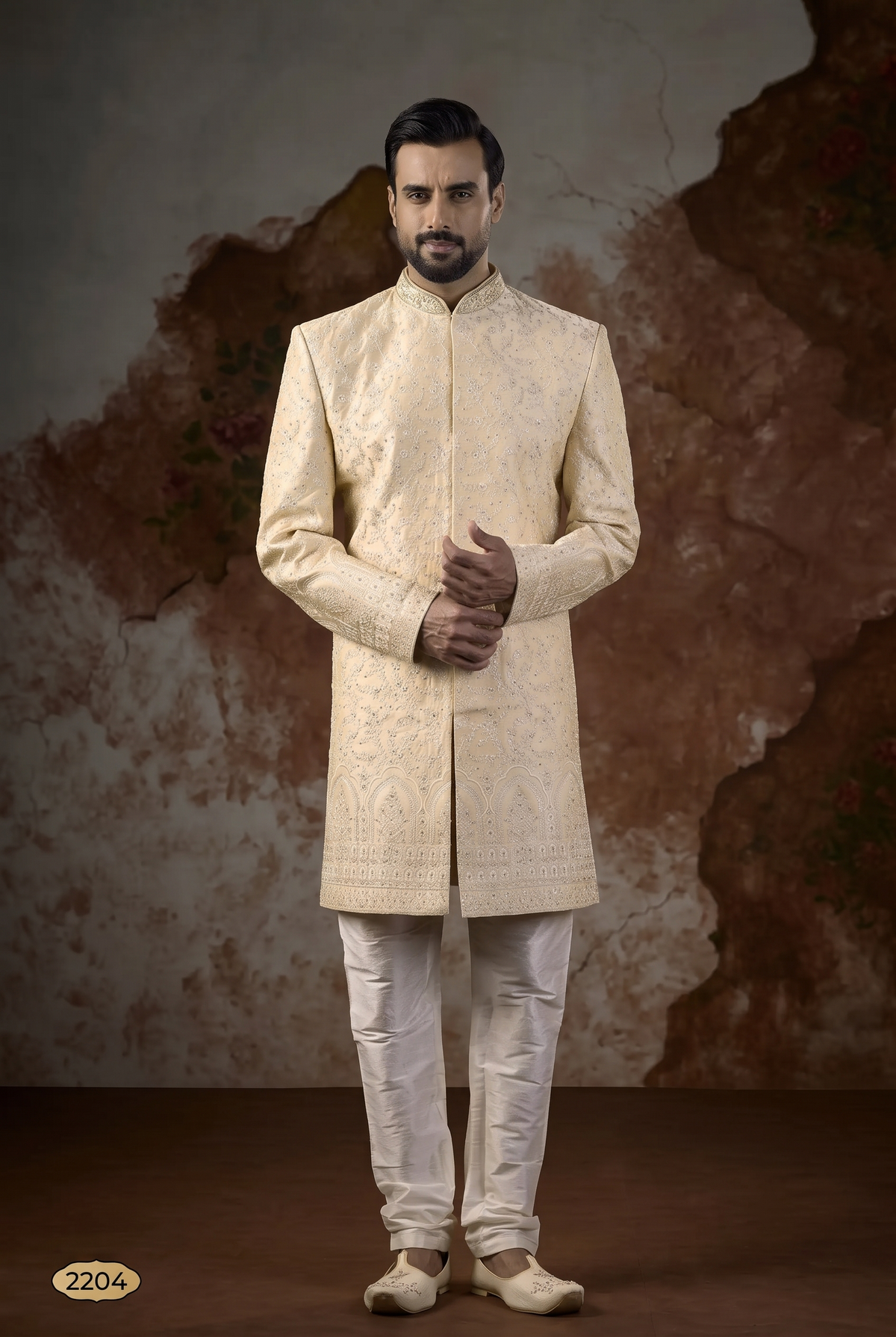 Sherwani - 2204 Cream