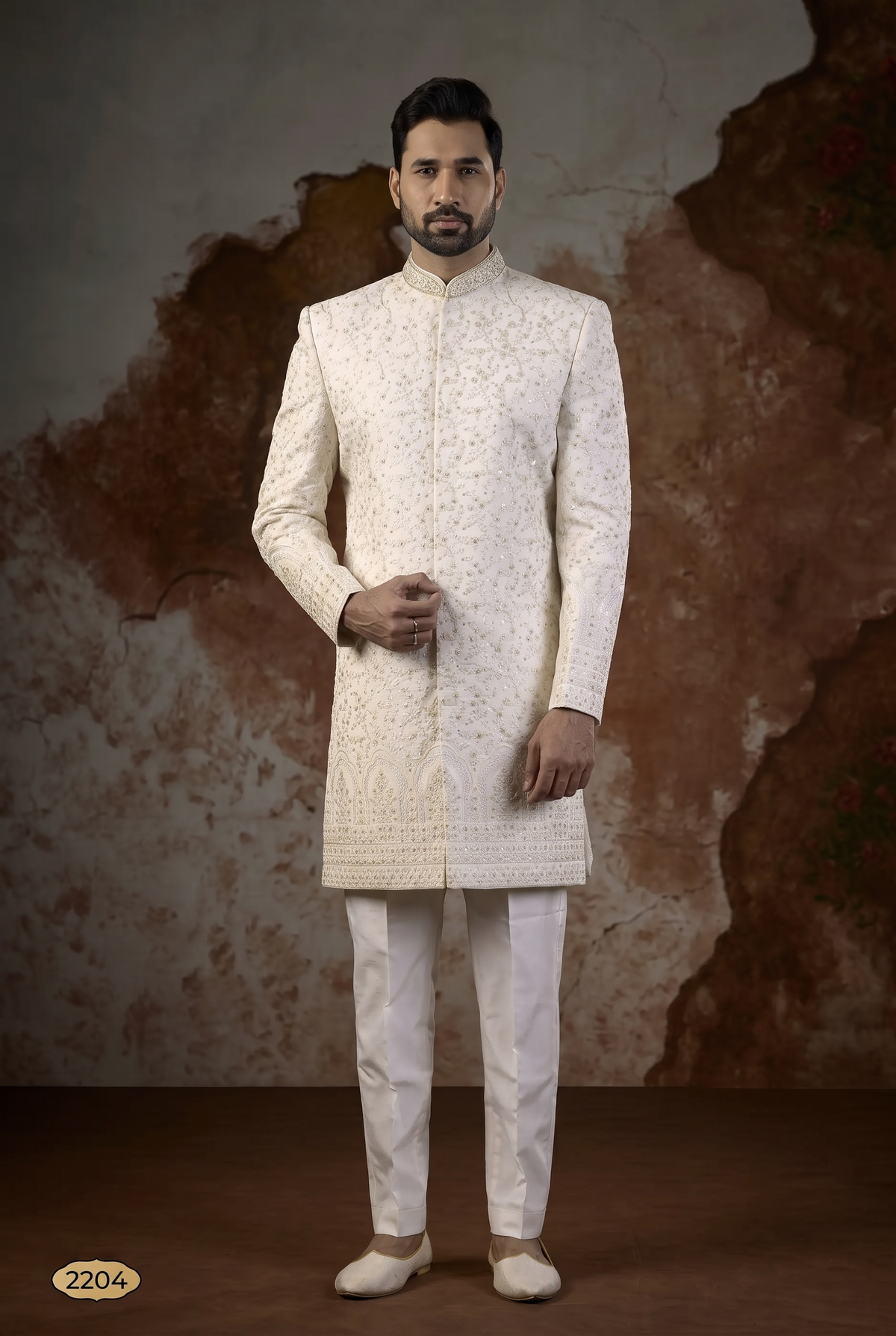 Sherwani - 2204 White