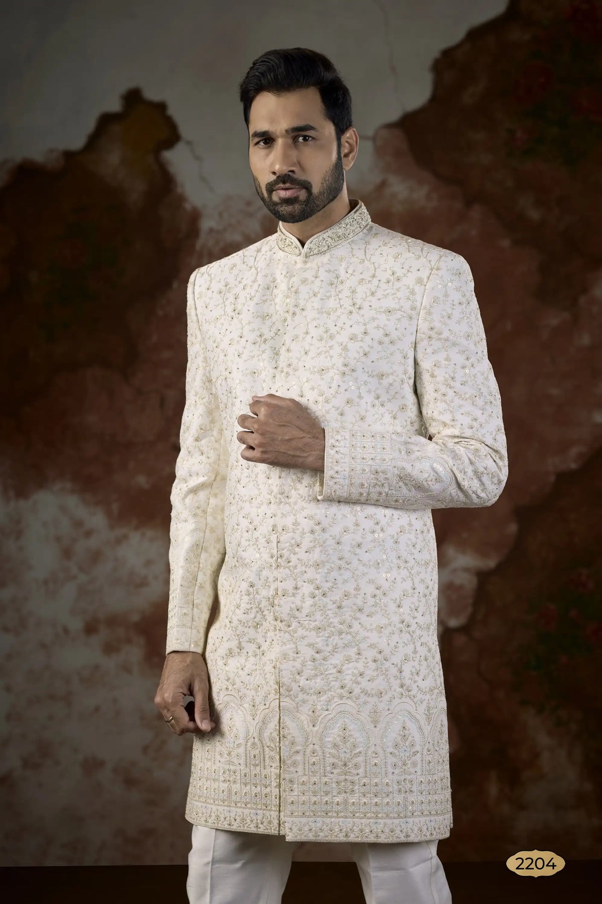 Sherwani - 2204 White