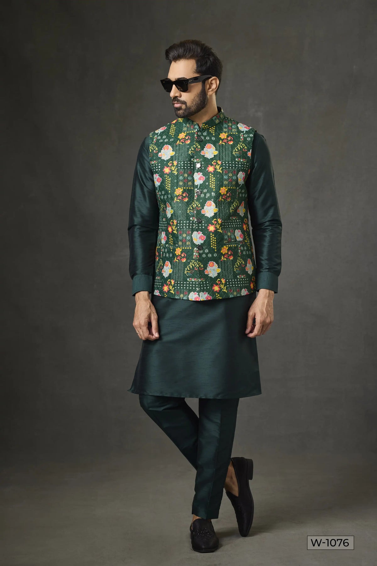 Kurta Pajama & Vest - W-1076
