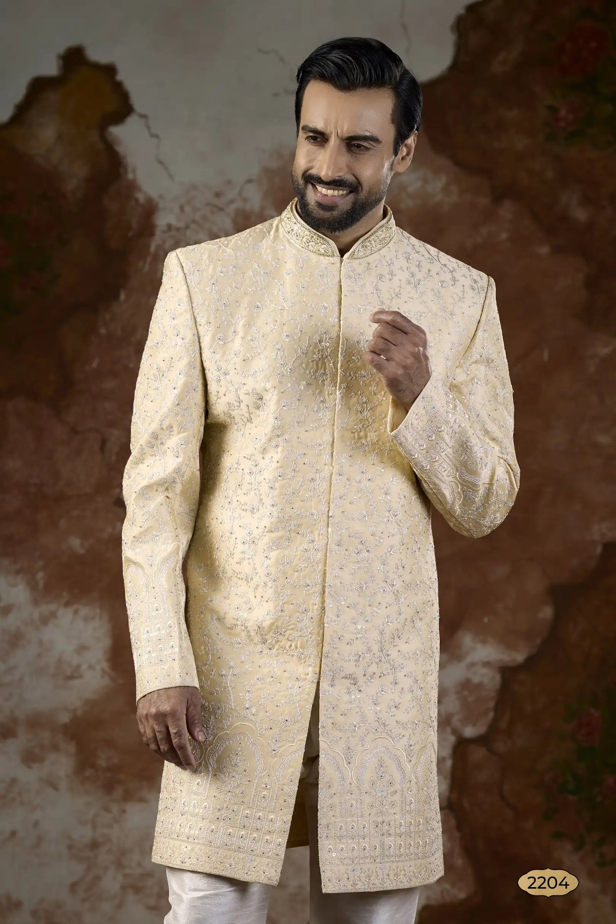 Sherwani - 2204 Cream