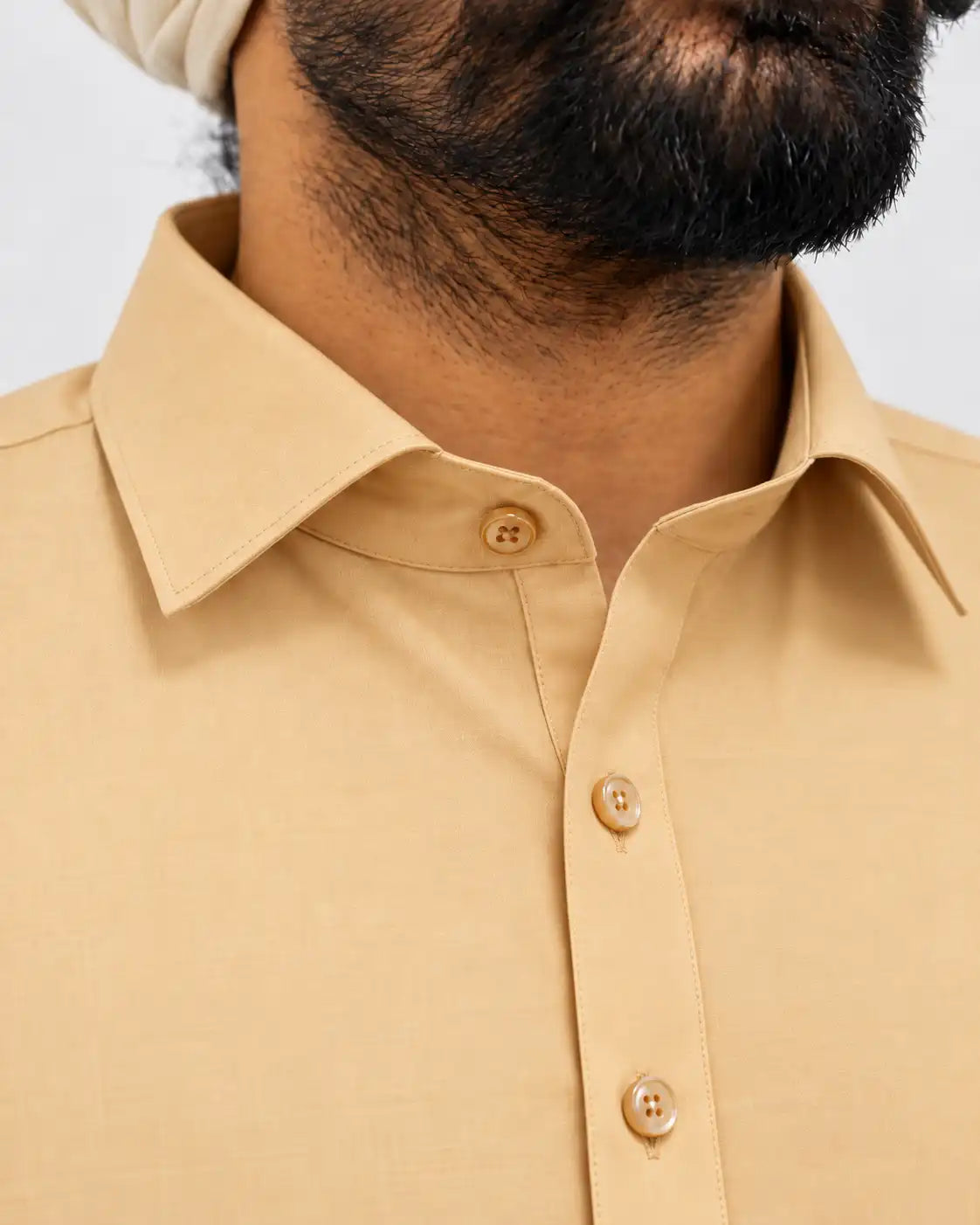 Golden Giza Cotton Kurta Pajama (Shirt Style Collar)