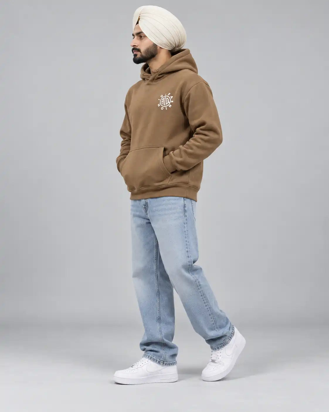Sikh Warrior Hoodie Brown