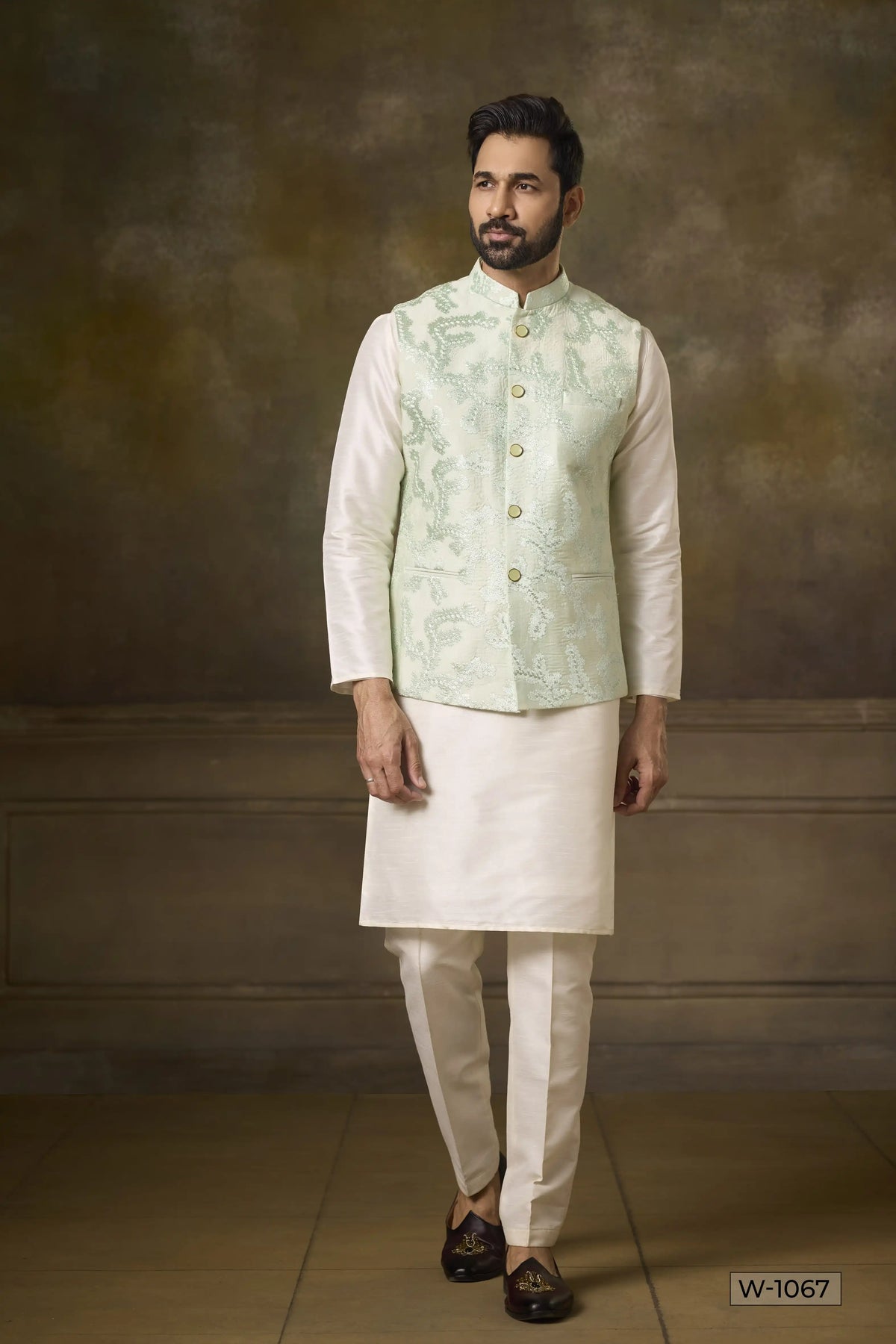 Kurta Pajama & Vest - W-1067
