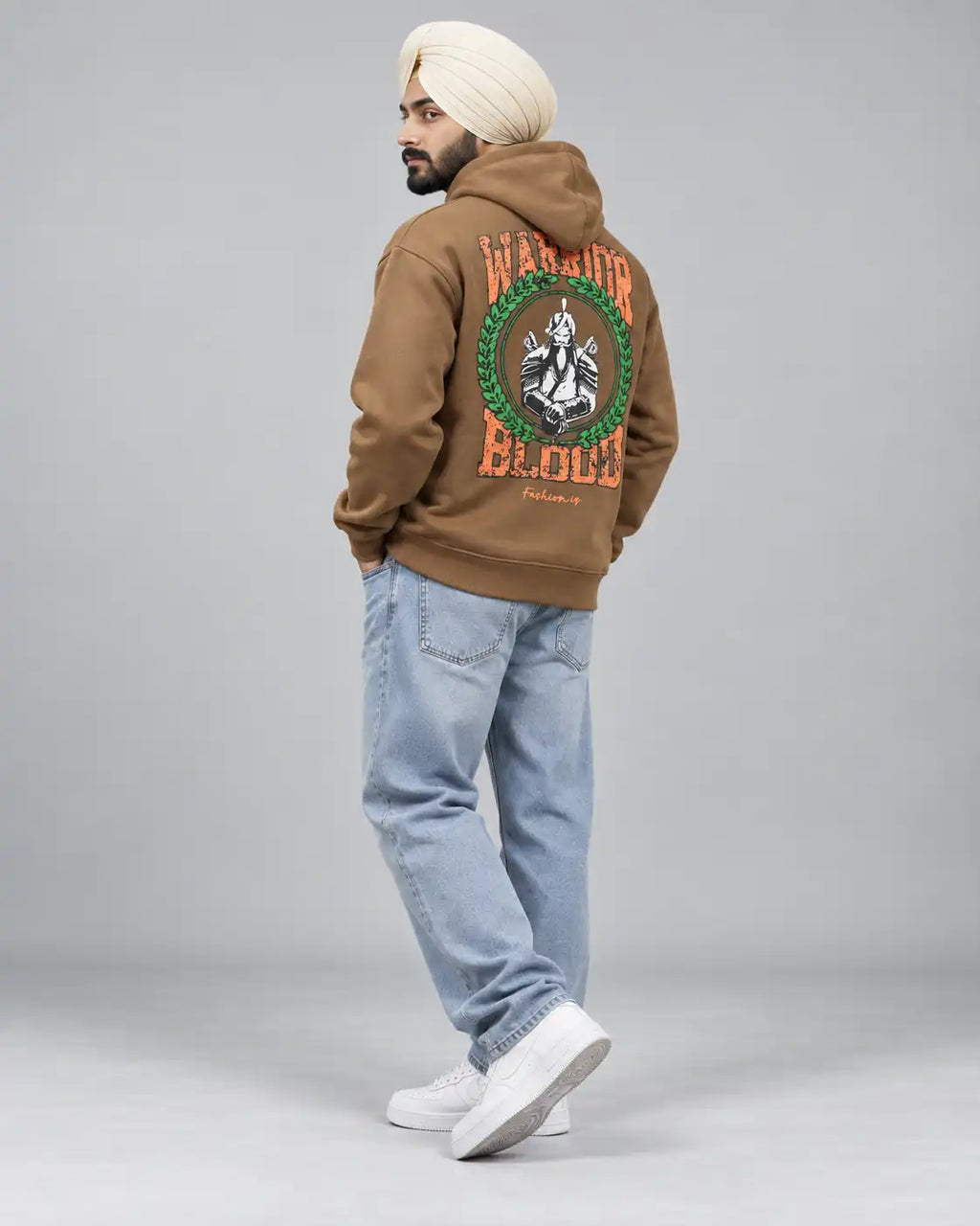 Sikh Warrior Hoodie Brown