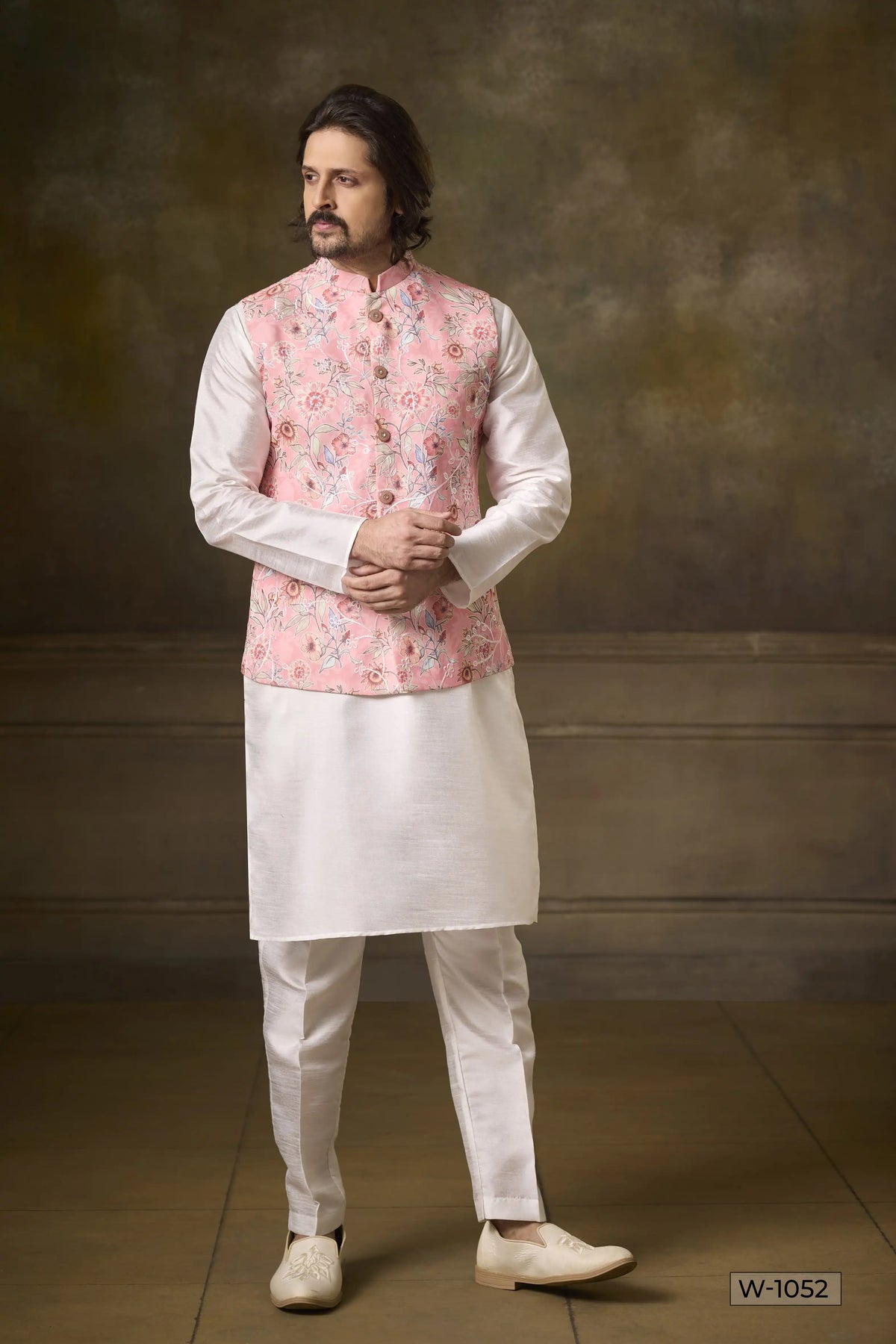 Kurta Pajama & Vest - W-1052