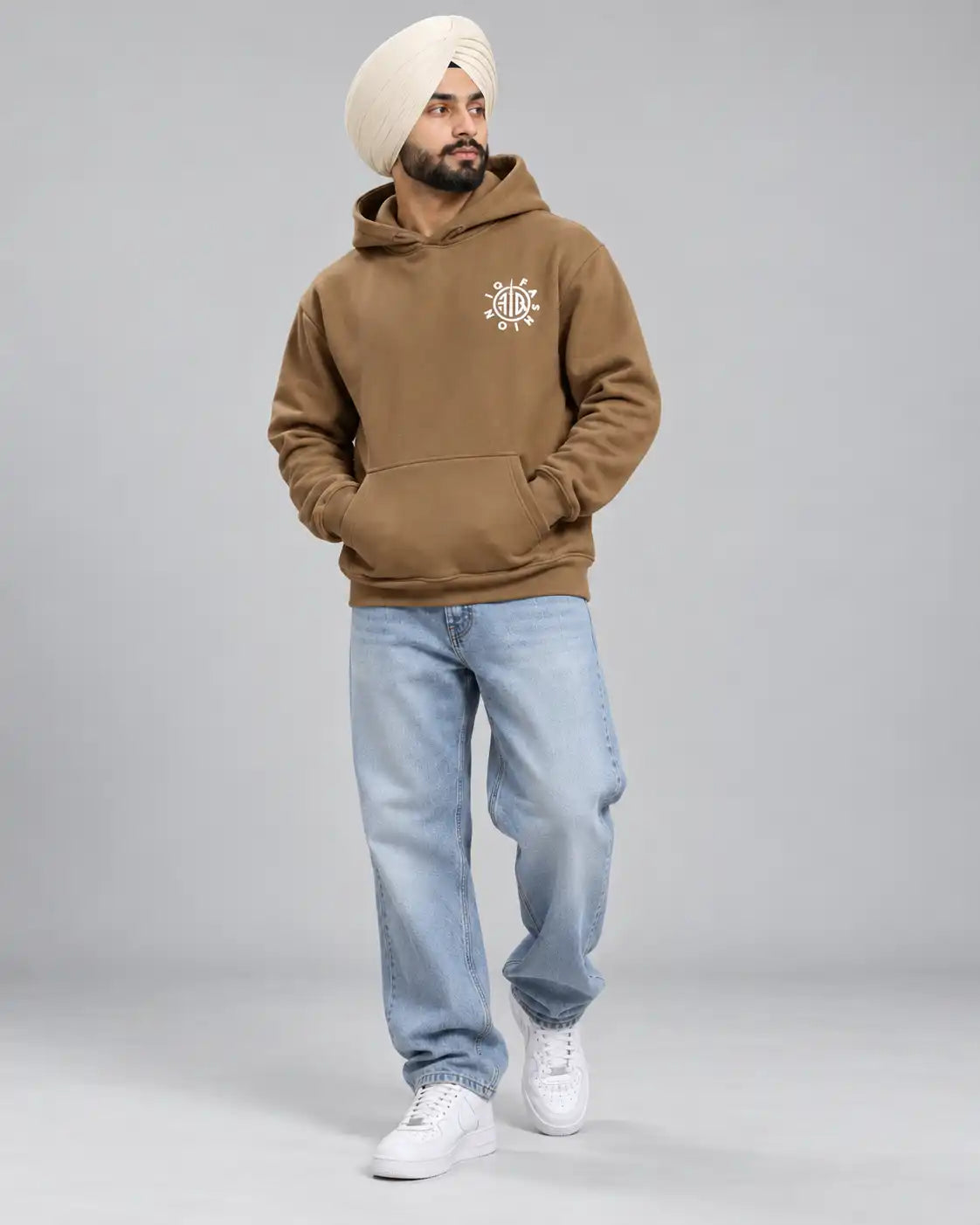 Sikh Warrior Hoodie Brown