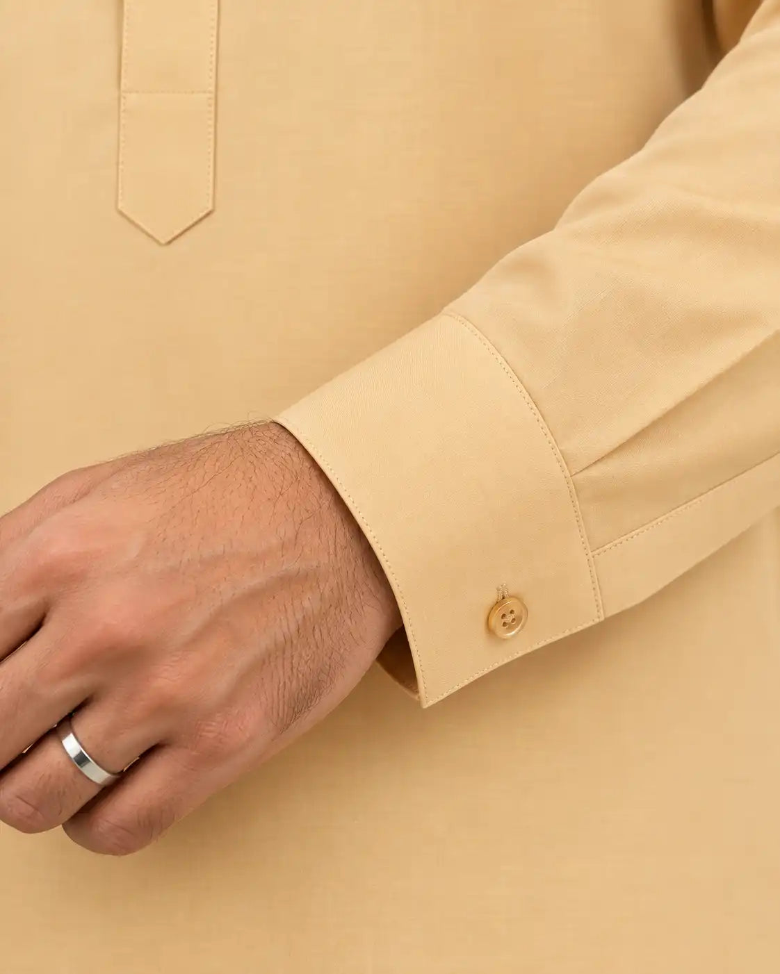 Golden Giza Cotton Kurta Pajama (Shirt Style Collar)