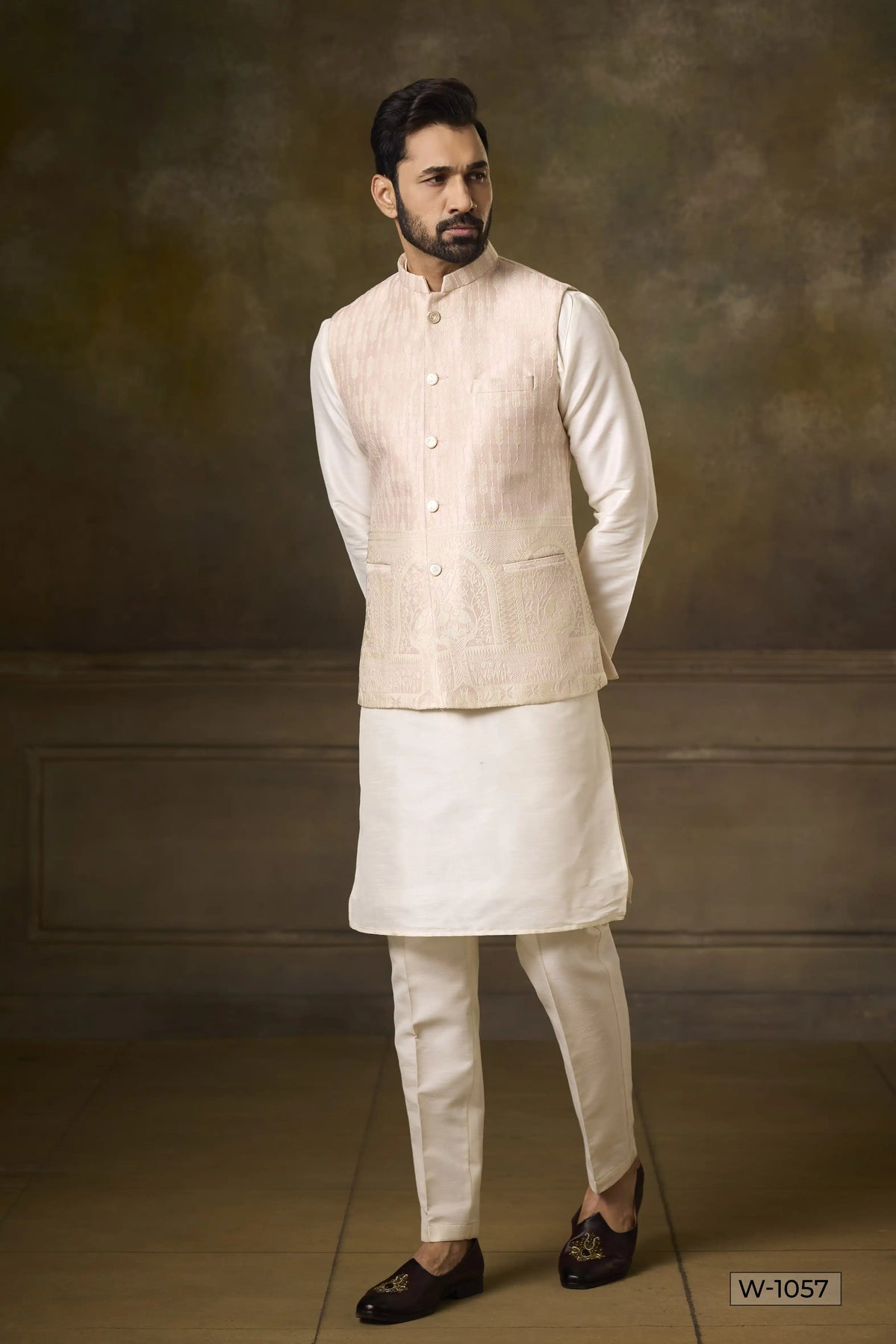 Kurta Pajama & Vest - W-1057