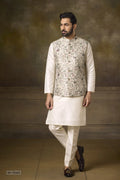 Kurta Pajama & Vest - W-1040