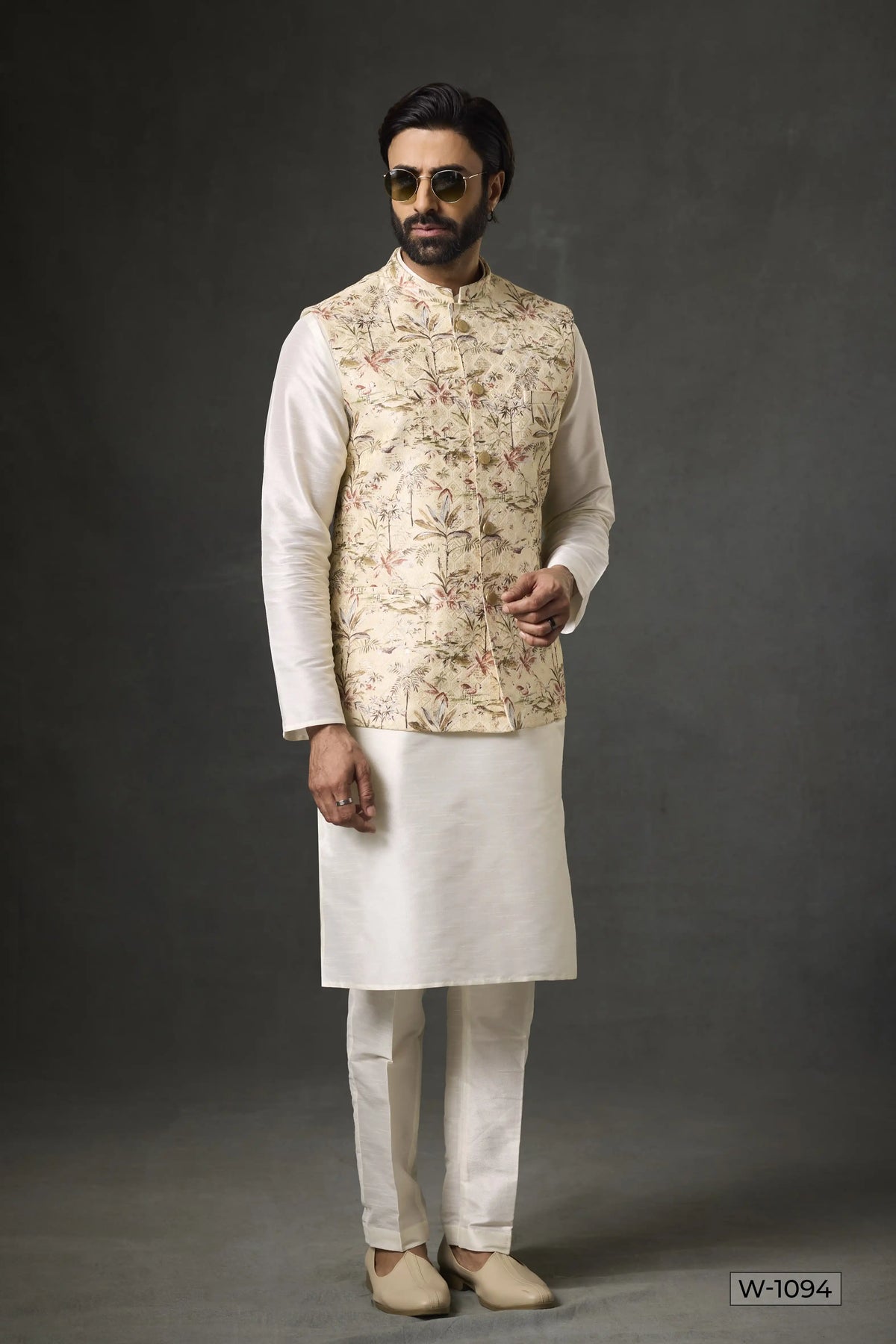 Kurta Pajama & Vest - W-1094