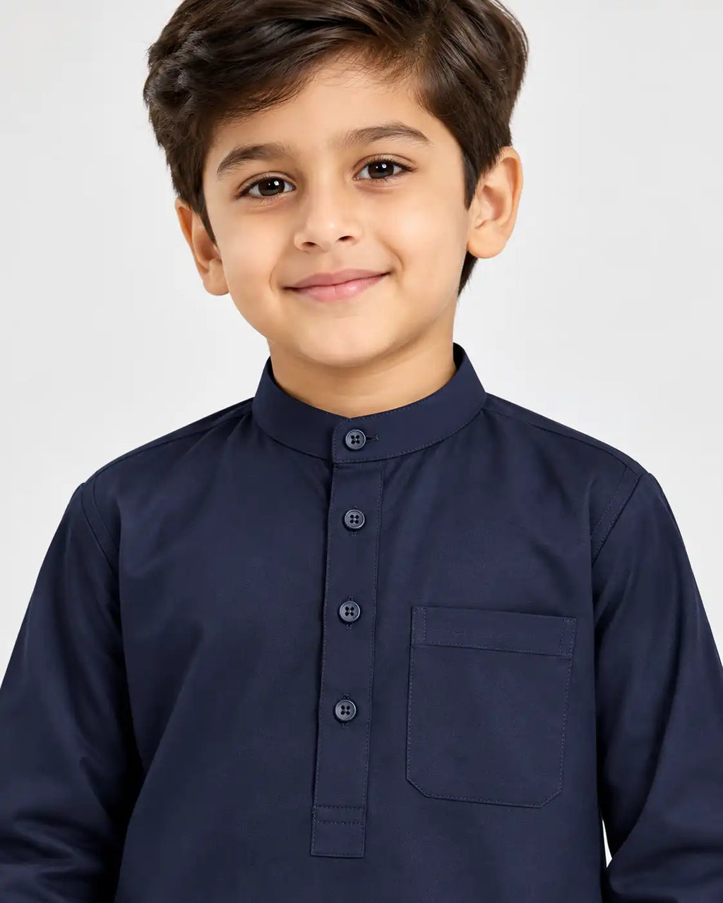 Kids Navy Blue Kurta Pajama