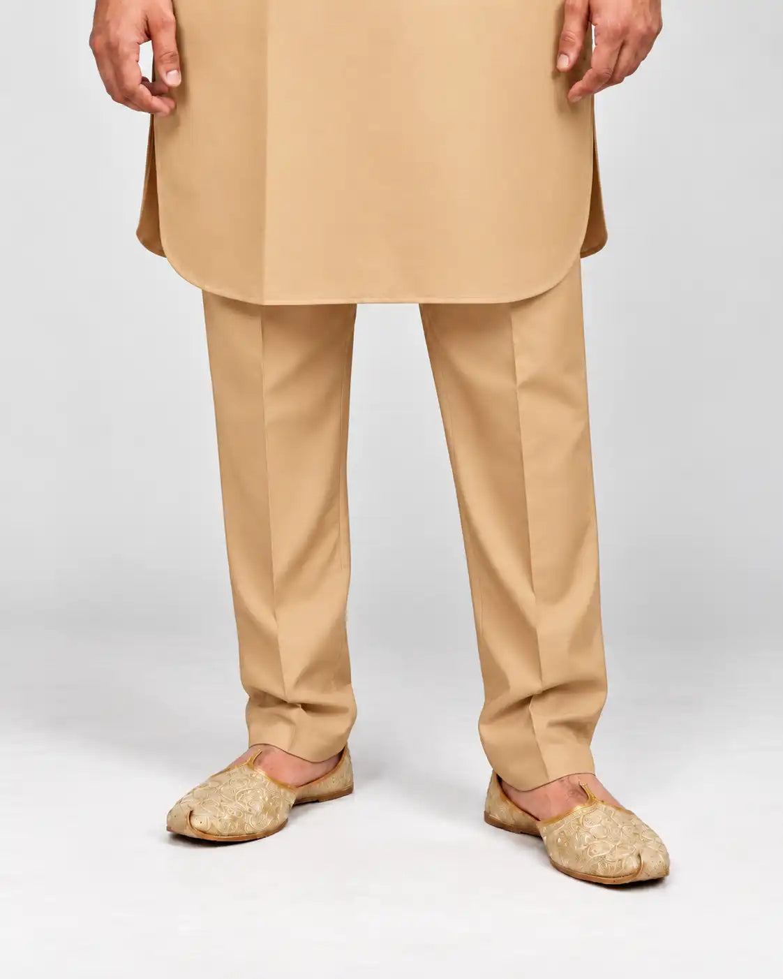 Golden Giza Cotton Kurta Pajama (Shirt Style Collar)