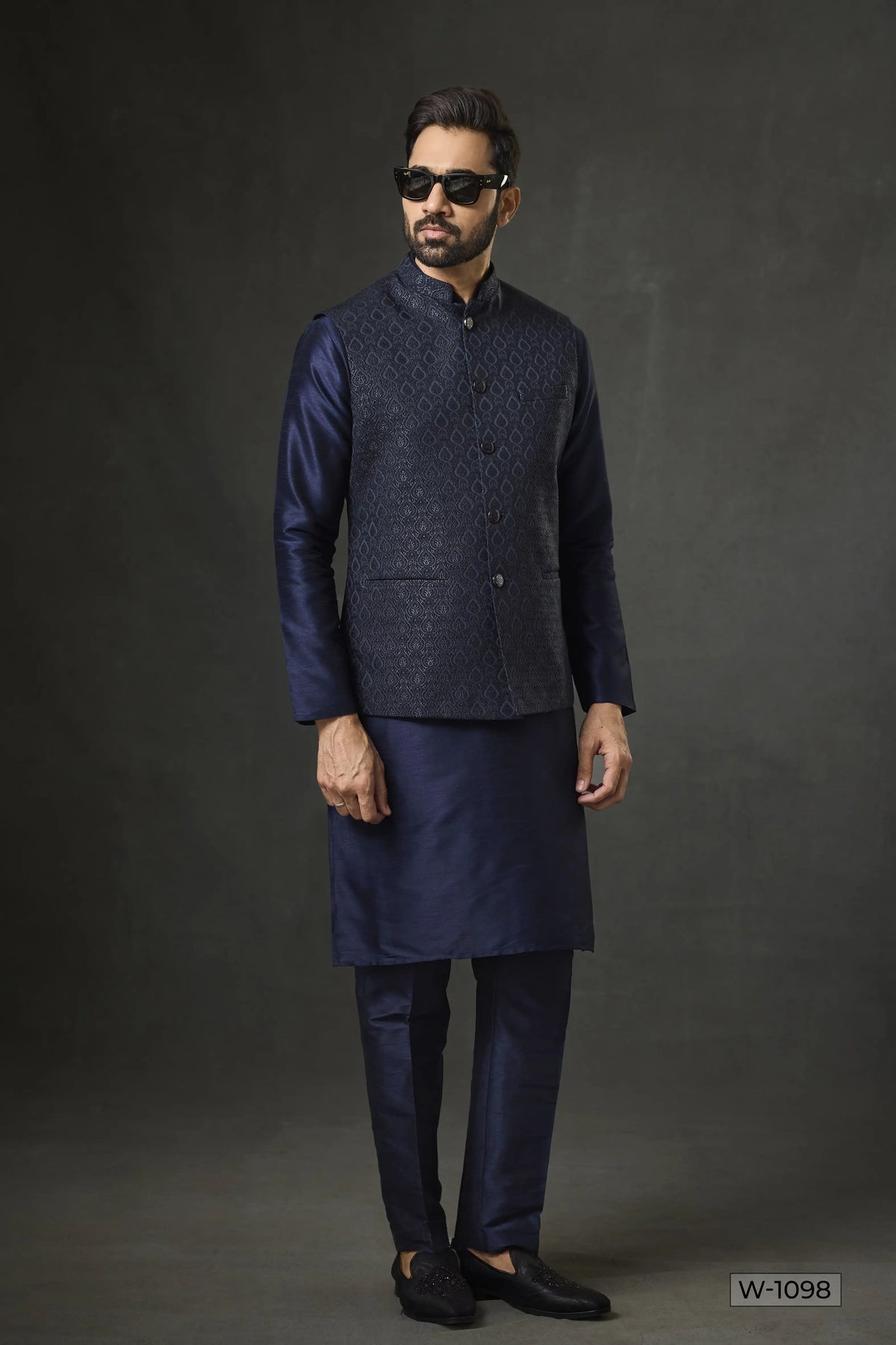 Kurta Pajama & Vest - W-1098