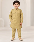 Kids Golden Kurta Pajama