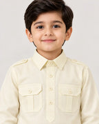 Kids Creme Kurta Pajama