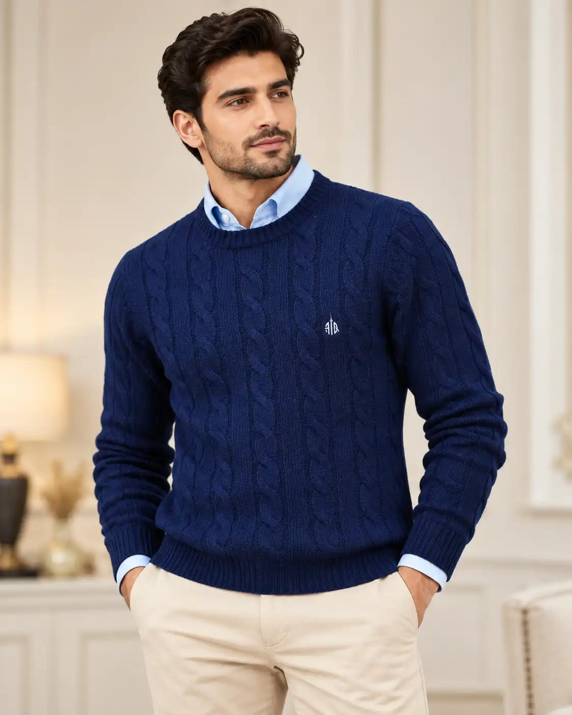 Blue Round Neck Sweater