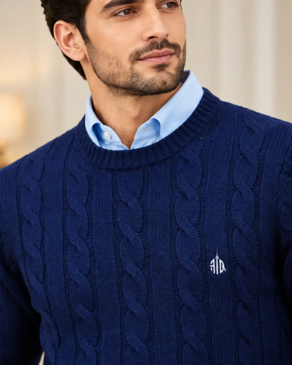 Blue Round Neck Sweater