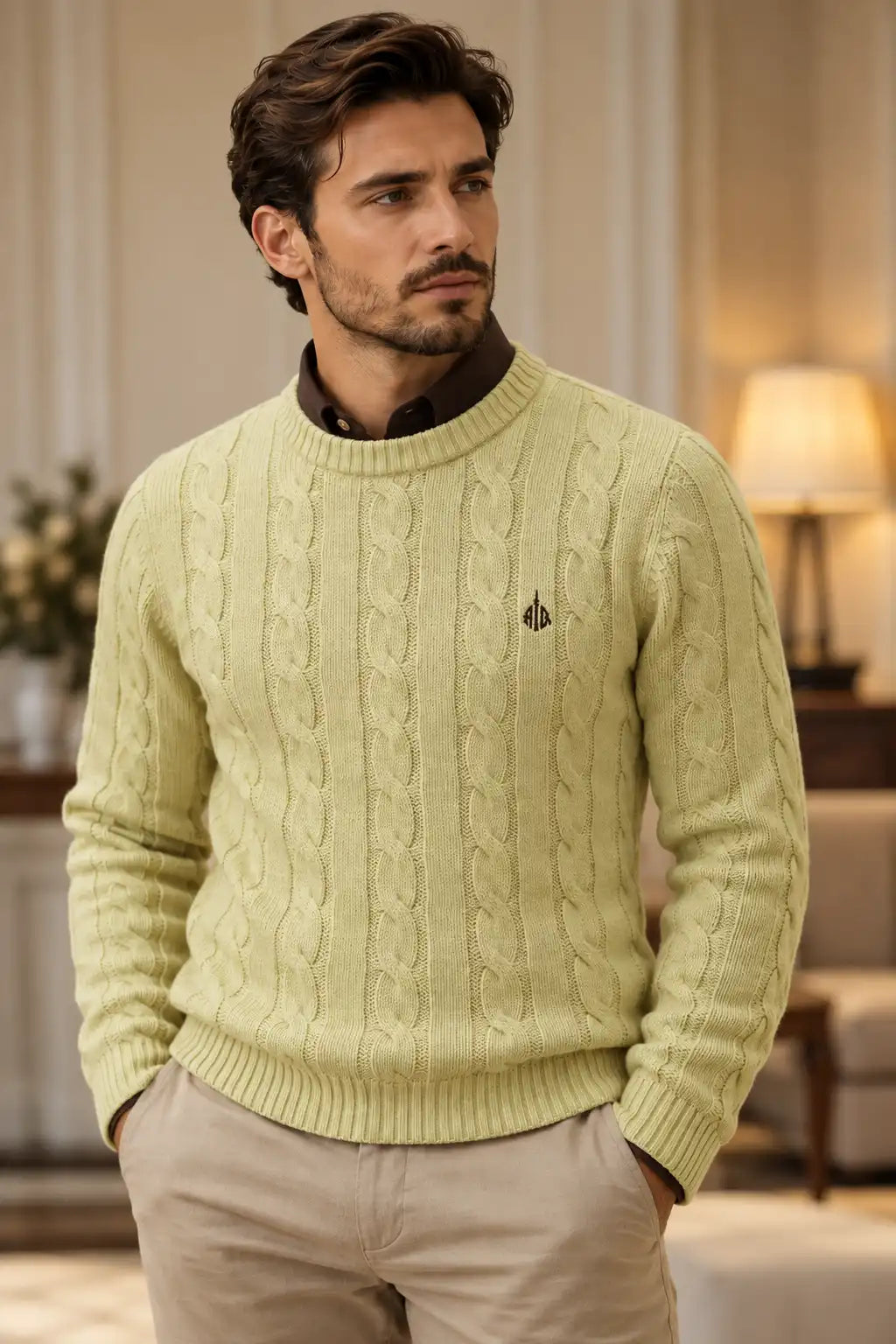 Light Green Round Neck Sweater