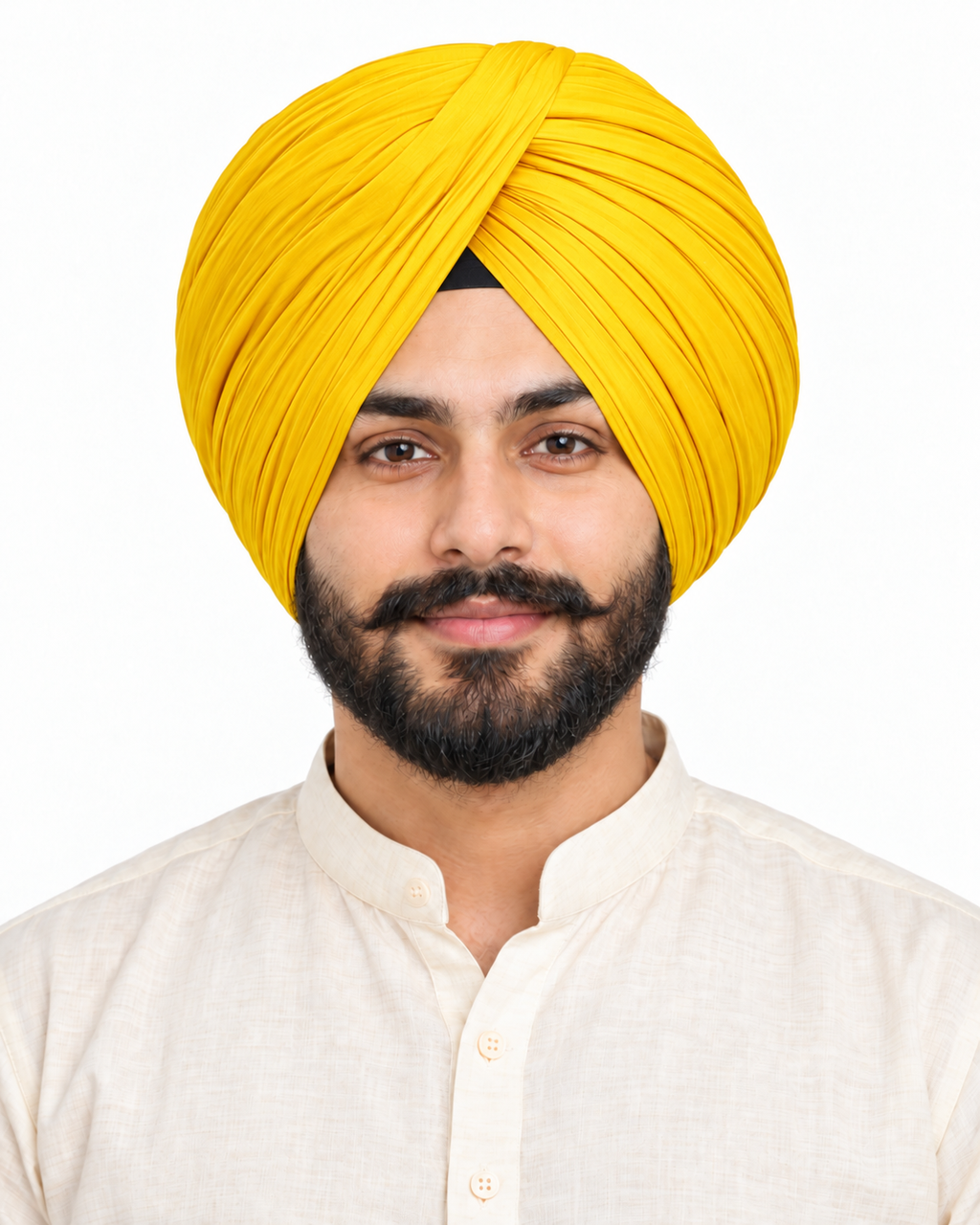 Full Voil Yellow & Orange Turban