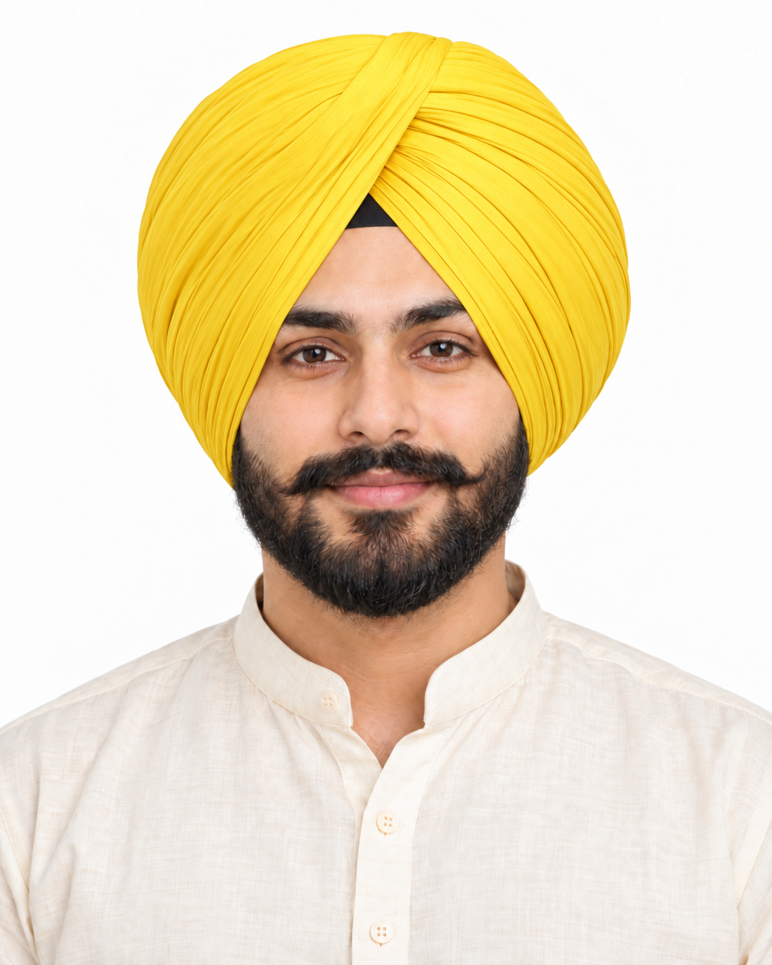 Full Voil Yellow & Orange Turban