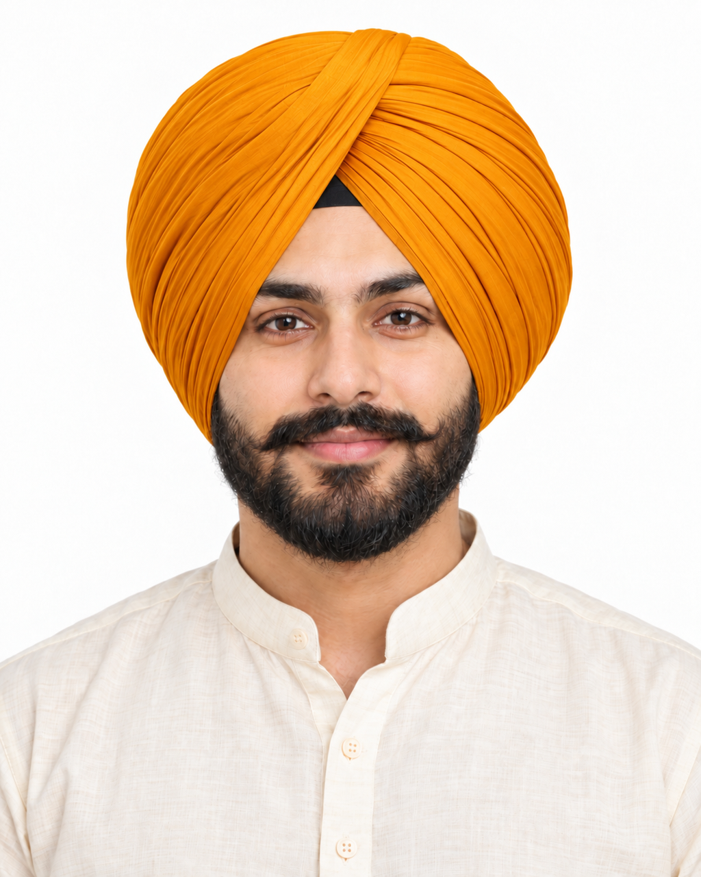 Full Voil Yellow & Orange Turban