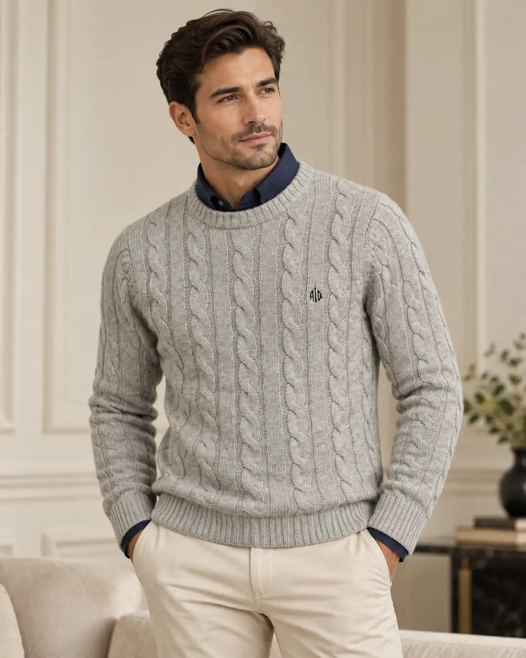 Grey Round Neck Sweater