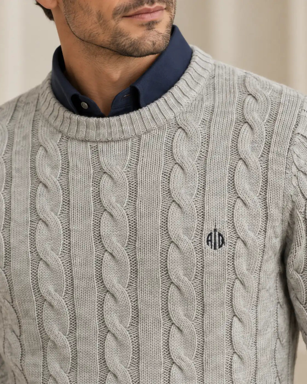 Grey Round Neck Sweater