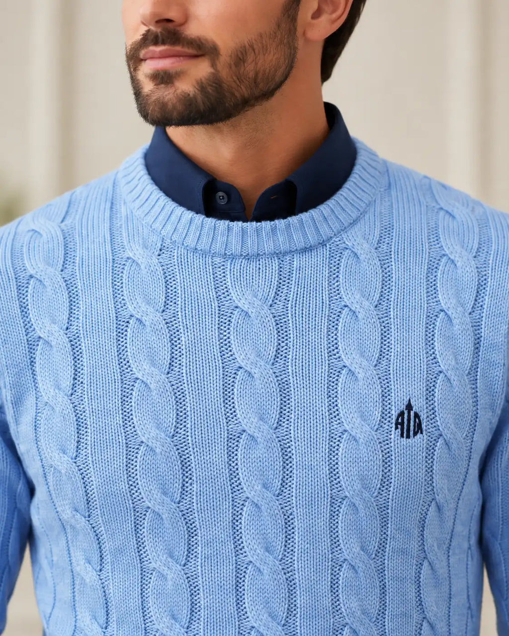 Sky Blue Round Neck Sweater