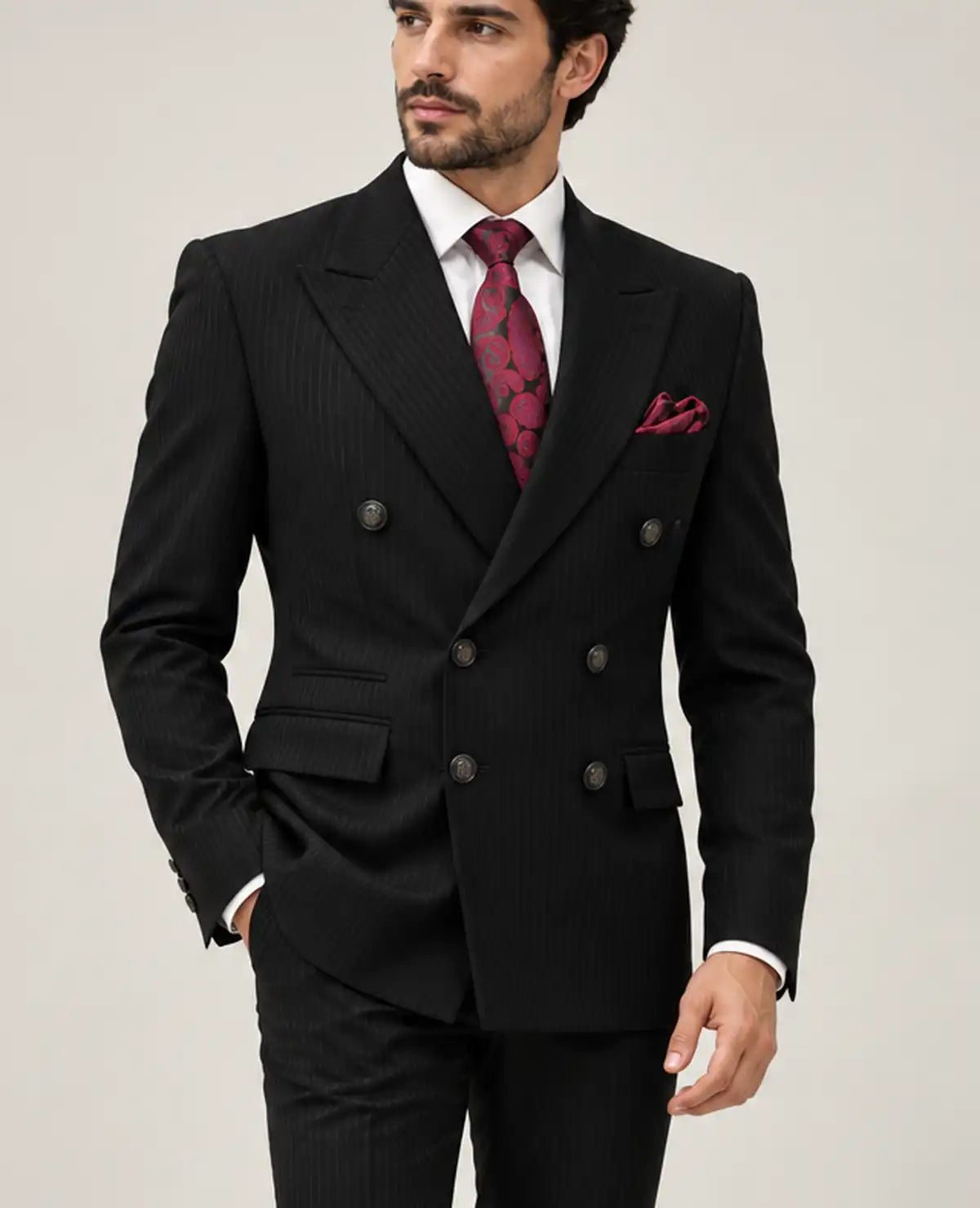 Black Lining 2-Piece Coat Pant