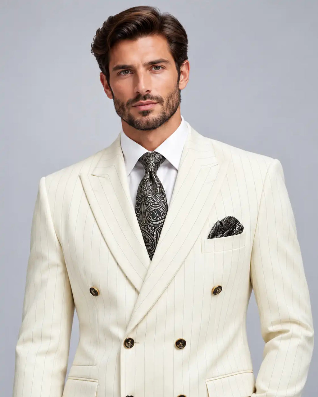 Cream Lining 2-Piece Coat Pant