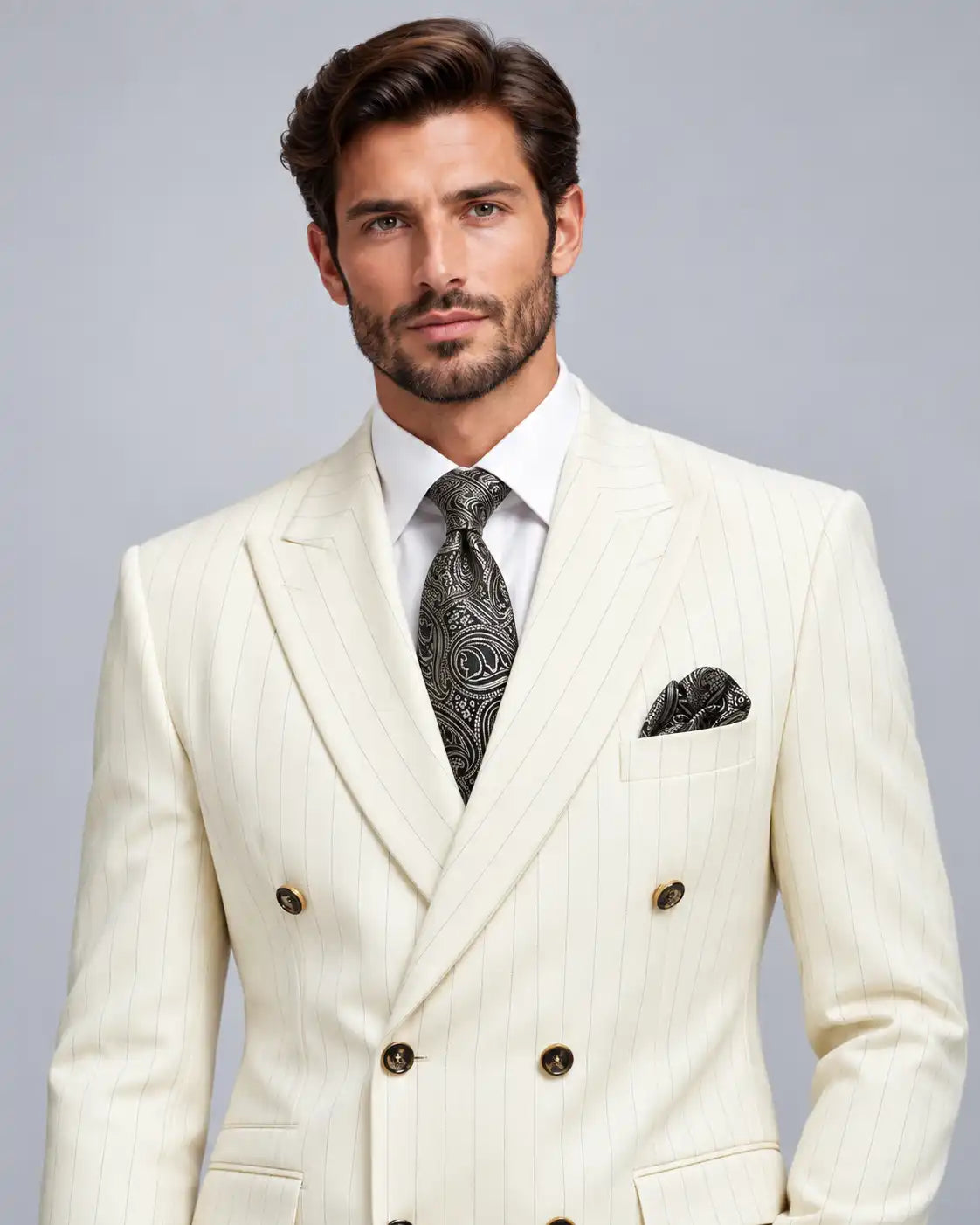 Cream Lining 2-Piece Coat Pant