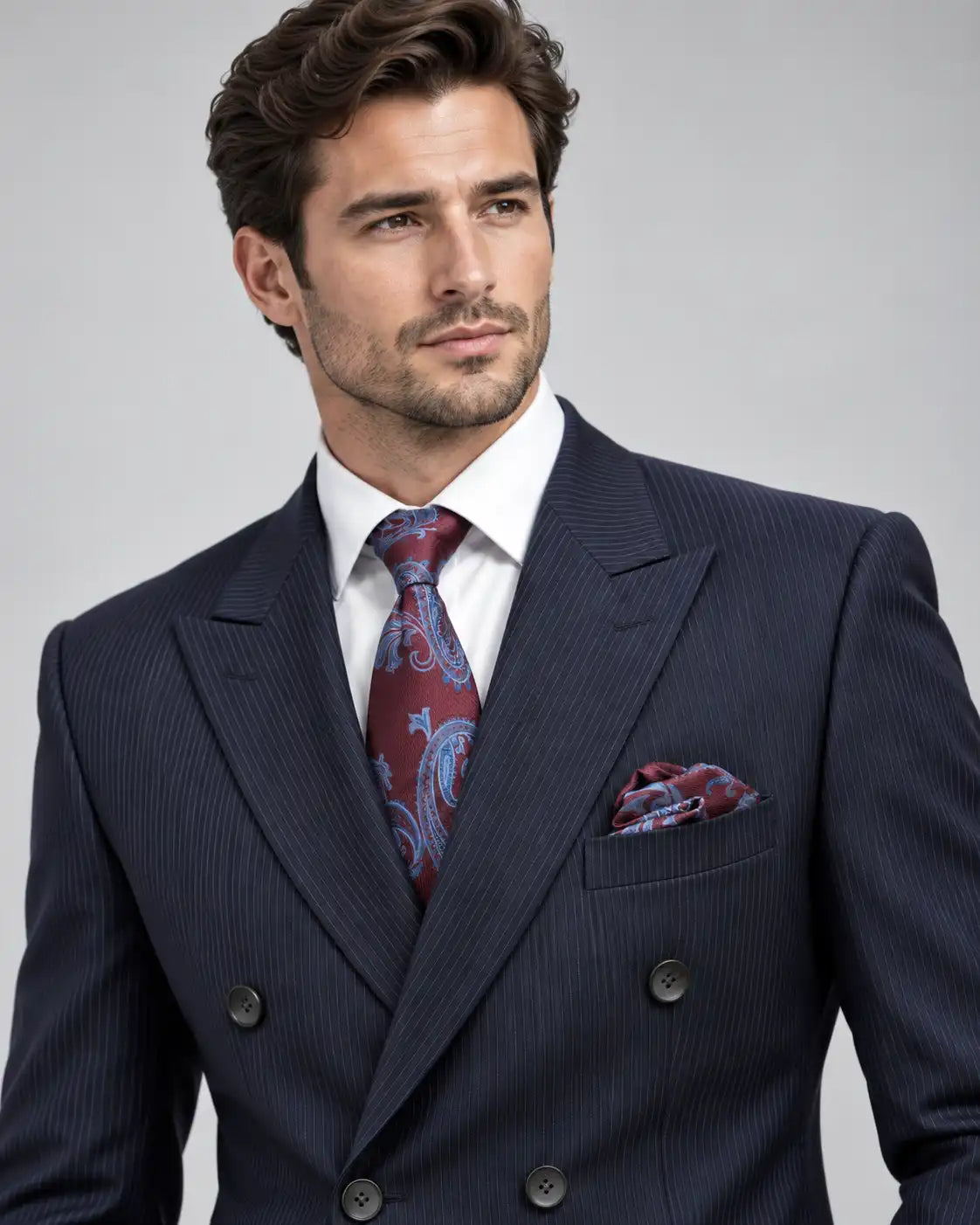Navy Blue Lining 2-Piece Coat Pant