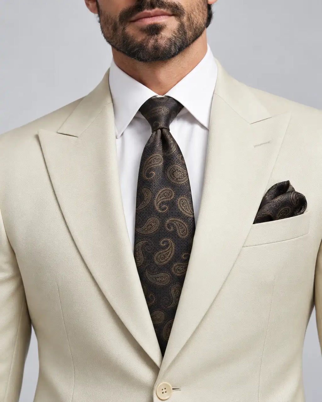 Cream 2-Piece Coat Pant