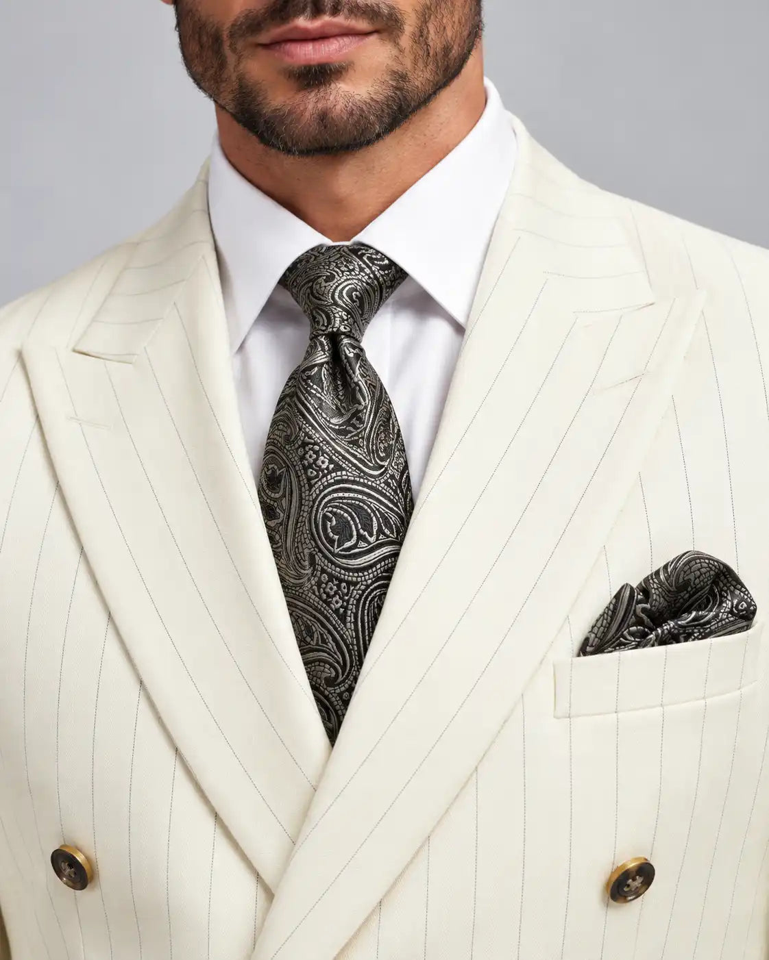 Cream Lining 2-Piece Coat Pant