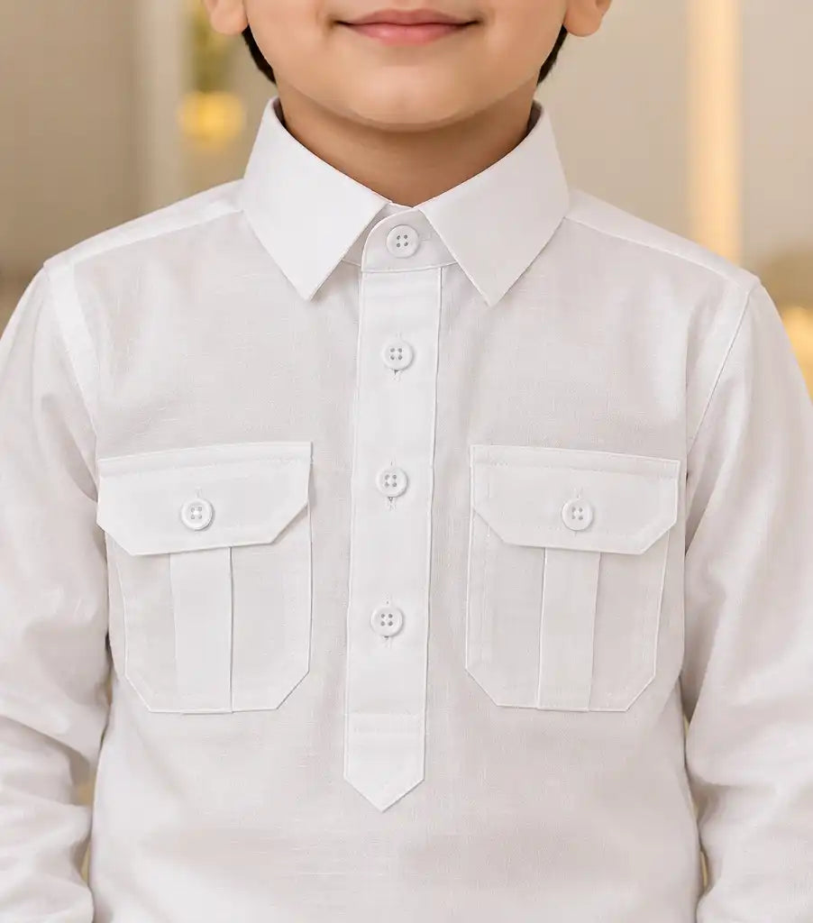 Kids White Kurta Pajama