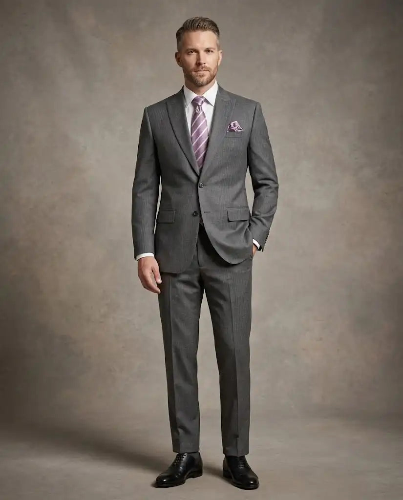 Grey Lining 2-Piece Coat Pant