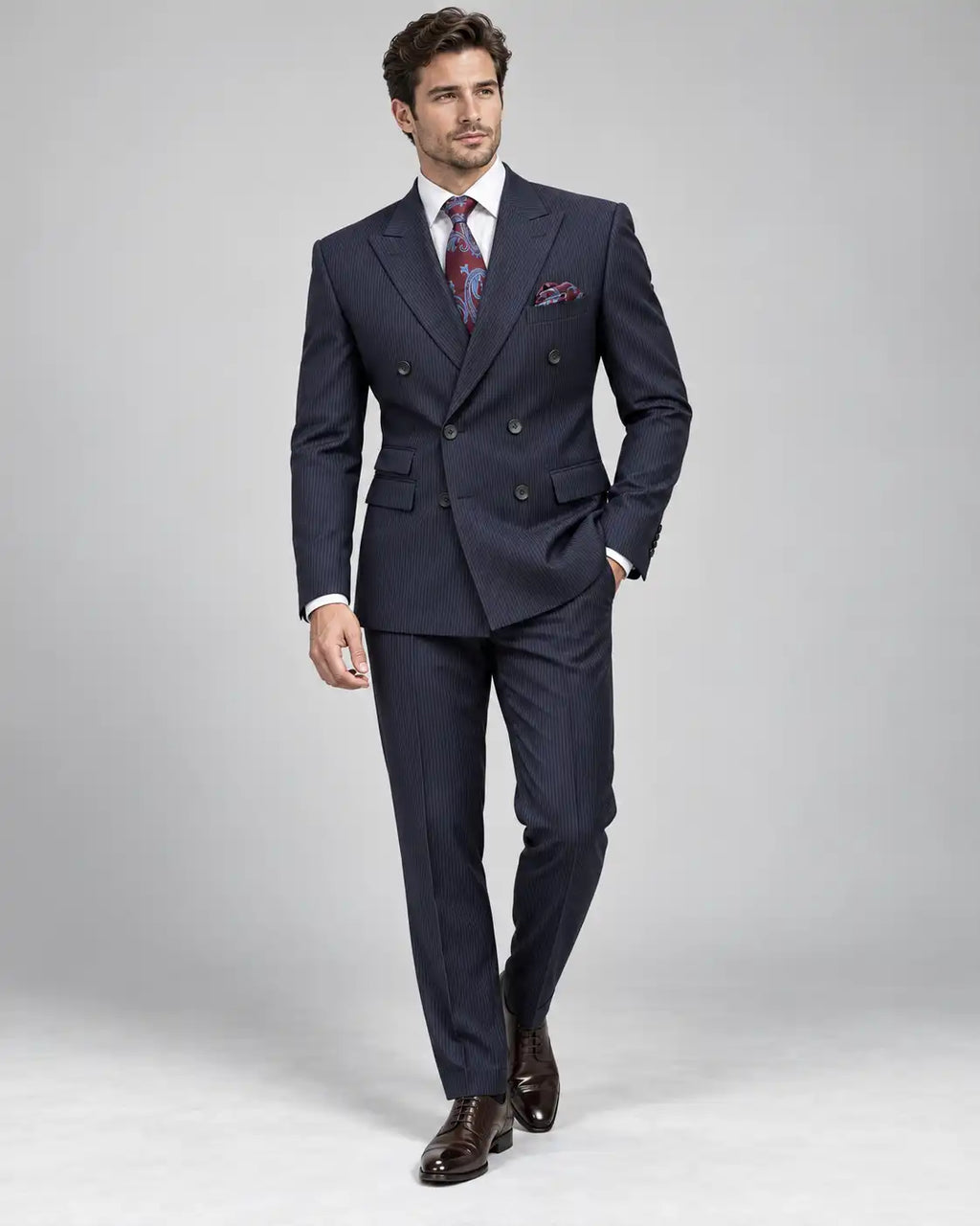Navy Blue Lining 2-Piece Coat Pant