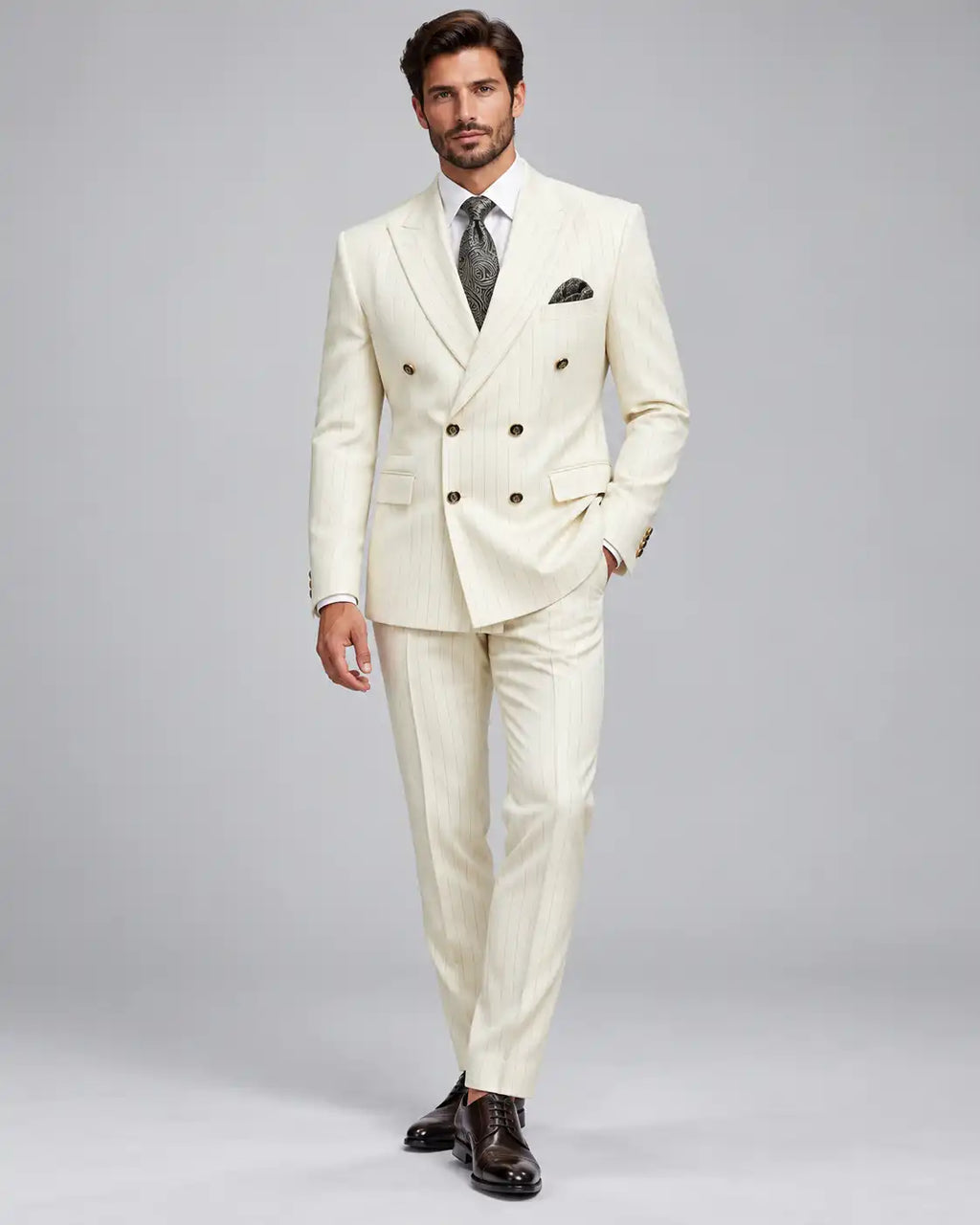 Cream Lining 2-Piece Coat Pant