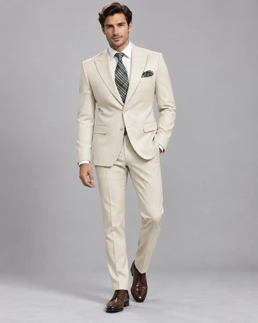 Cream 2-Piece Coat Pant 2
