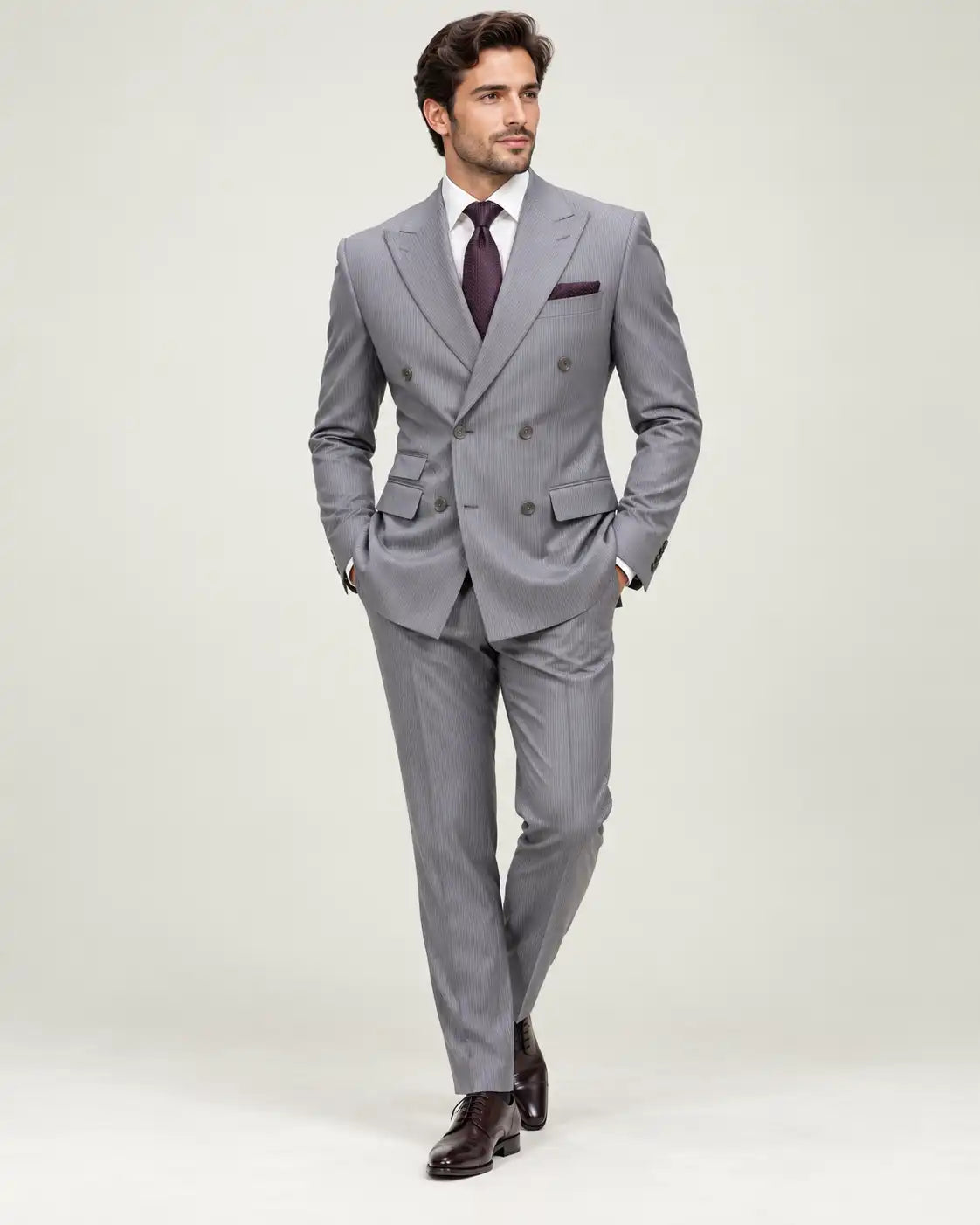 Grey Lining 2-Piece Coat Pant