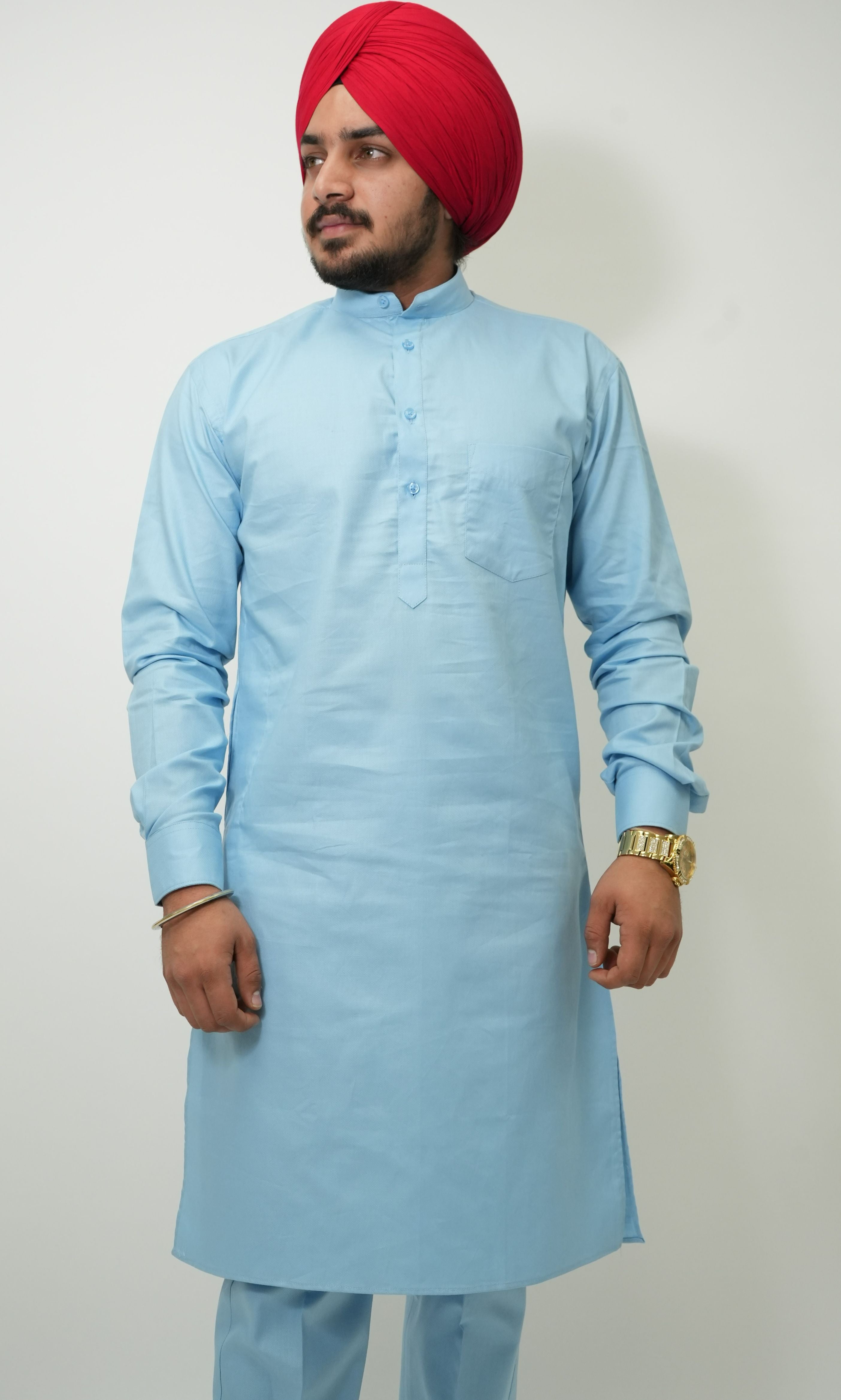 Blue kurta discount pajama with turban